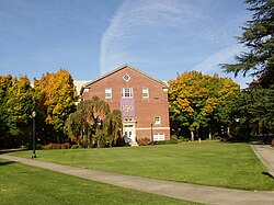 Melrose Hall from the academic quad
