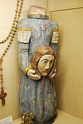 Sculpture of the beheaded Saint Solange, patron saint of the French province of Berry