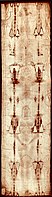 Full-length image of the Turin Shroud before the [[Conservation-restoration of the Shroud of Turin