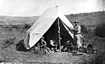 Carrington, Negley and Logan in camp during survey