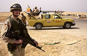 Soldat letton à Diwaniya en 2006.