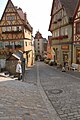 The Plönlein (i.e. little place), the worldwide known timber frame ensemble, as the southern end of the Old town in Rothenburg