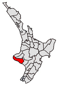 Location of the South Taranaki District in North Island