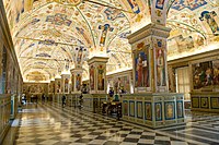 O Salão Sistino da Biblioteca do Vaticano.