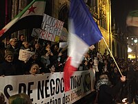 A pro-Syrian Revolution and anti-Assad and anti-Putin protest in Paris, 14 December 2016