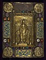 Front cover to psalter of medieval German origin, with treasure binding incorporating both thirteenth and late-nineteenth/early-twentieth century materials