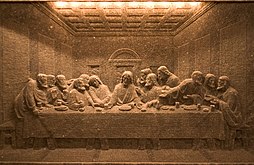 Leonardo's "The Last Supper", carved in salt