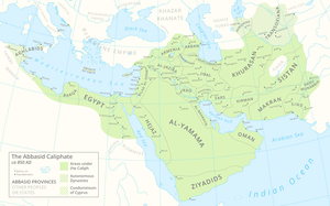 Califatul Abbasid în anul 850