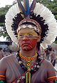 Pataxó man at the ninth edition of the Indigenous Peoples Games in Brazil