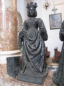 Luxemburgi Erzsébet királyné bronzszobra az ausztriai Innsbruckban