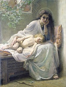 نقاشی از آلیس هاورز که مریم و عیسای نوزاد را نشان می‌دهد