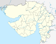 Mapa konturowa Gudźaratu, na dole po prawej znajduje się punkt z opisem „Navsari”