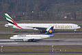 Image 50A narrow-body Boeing 737 of Lufthansa in front of a wide-body Boeing 777 of Emirates (from Wide-body aircraft)