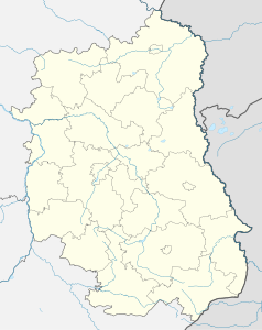 Mapa konturowa województwa lubelskiego, blisko centrum na prawo znajduje się punkt z opisem „Wytyczno”