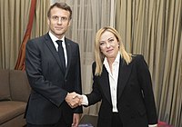 Giorgia Meloni and Emmanuel Macron in 2022