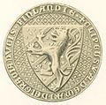 Seal of Valdemar, Duke of Finland, from the beginning of the 14th century. The seal is based on the coat of arms of the Folkunga family.
