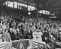 Harry S. Truman throws out first ball at the season opener, April 15, 1952