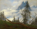 „Kalno viršukalnė su plaukiančiais debesimis“, 1835 m., aut. Kasparas Davidas Frydrichas