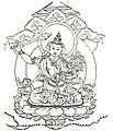 Drawing of Mañjuśrī, Bodhisattva of Wisdom