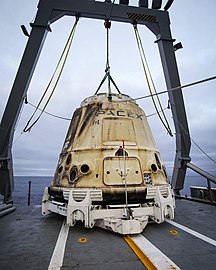Dragon after landing and recovery