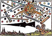 Illustration of celestial phenomena over Nuremberg