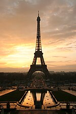 Vista de la Torre Eiffel desde la plaza del Trocadero