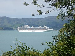 The Sapphire Princess in Akaroa Harbour. (October 2010)