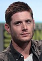 Crew cut: top, long; back/sides, medium taper; sideburns, medium; short pomp (pompadour) front, arched; mid top, rounded; crown, rounded; front hairline, lower than average; straight hair. Jensen Ackles.