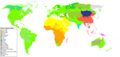 世界の言語分布図