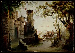 Il castello di Re Arturo, bozzetto di Anton Brioschi per Merlin (1886) - Archivio Storico Ricordi ICON004203.jpg