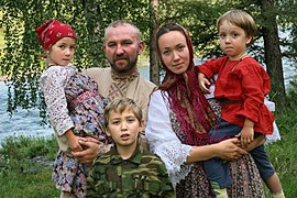 Familie de ruși⁠(d) cazaci din Siberia