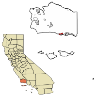 Location of Goleta in Santa Barbara County, California.
