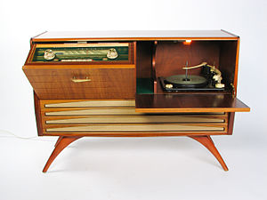 A mid-century modern flair applied to a record player