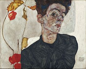 Egon Schiele, Self-Portrait with Physalis
