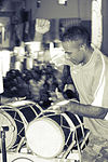 Drummer playing Boduberu (Maldives, 2010)