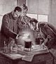 Подружжя Кюрі експериментує з радієм. Малюнок André Castaigne 1903 р.