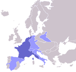 Prvo Francosko cesarstvo s satelitskimi državami, leta 1811