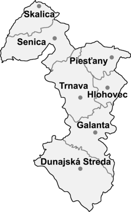 Mapa Trnavského kraja