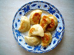 Pierogi ruskie, Ruthenian dumplings of Kresy,[334] a national dish of Poland.