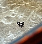 Apollo 10 Lunar Module over the lunar surface