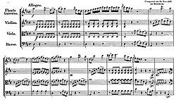 Música: Cuarteto para frauta (1777), de Wolfgang Amadeus Mozart.