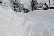 A partially cleared street