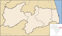 Mapa da Paraíba subdividido em mesorregiões