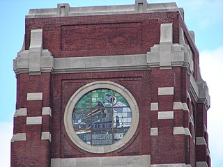Stained glass Nipper window at RCA Victor Building 17 in Camden NJ.