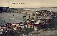 Sinop old city on an Ottoman era postcard.