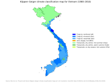 An image of the Köppen climate classification map of Vietnam