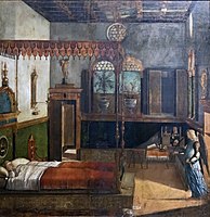 The Dream of St. Ursula, Vittore Carpaccio, 1495; tempera on canvas, 274 × 267 cm, Gallerie dell'Accademia, Venice.