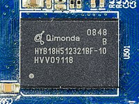A 512 MBit Qimonda GDDR3 SDRAM package
