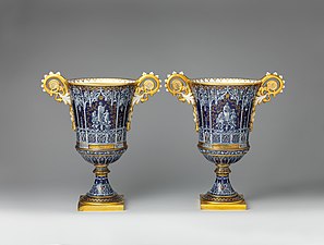 Pair of vases; manufactured 1832, decorated 1844; Metropolitan Museum of Art, New York