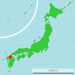 Location of Fukuoka in Japan